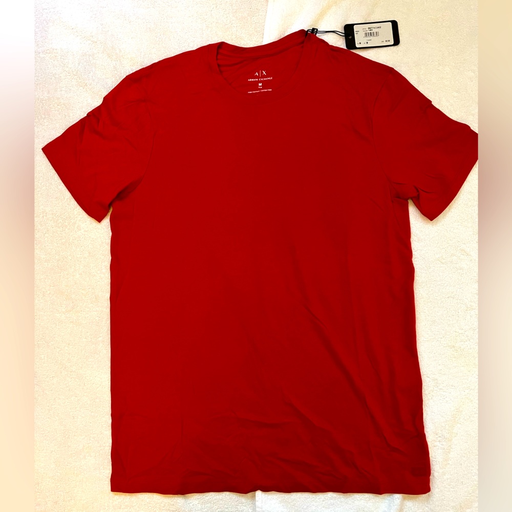 Armani Exchange Men Burgundy T-Shirt